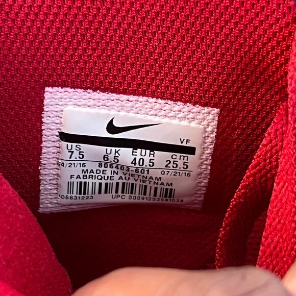 Nike Air Force 1 High Red Suede Gum Sole Men 7.5 Women 9 - Picture 9 of 9